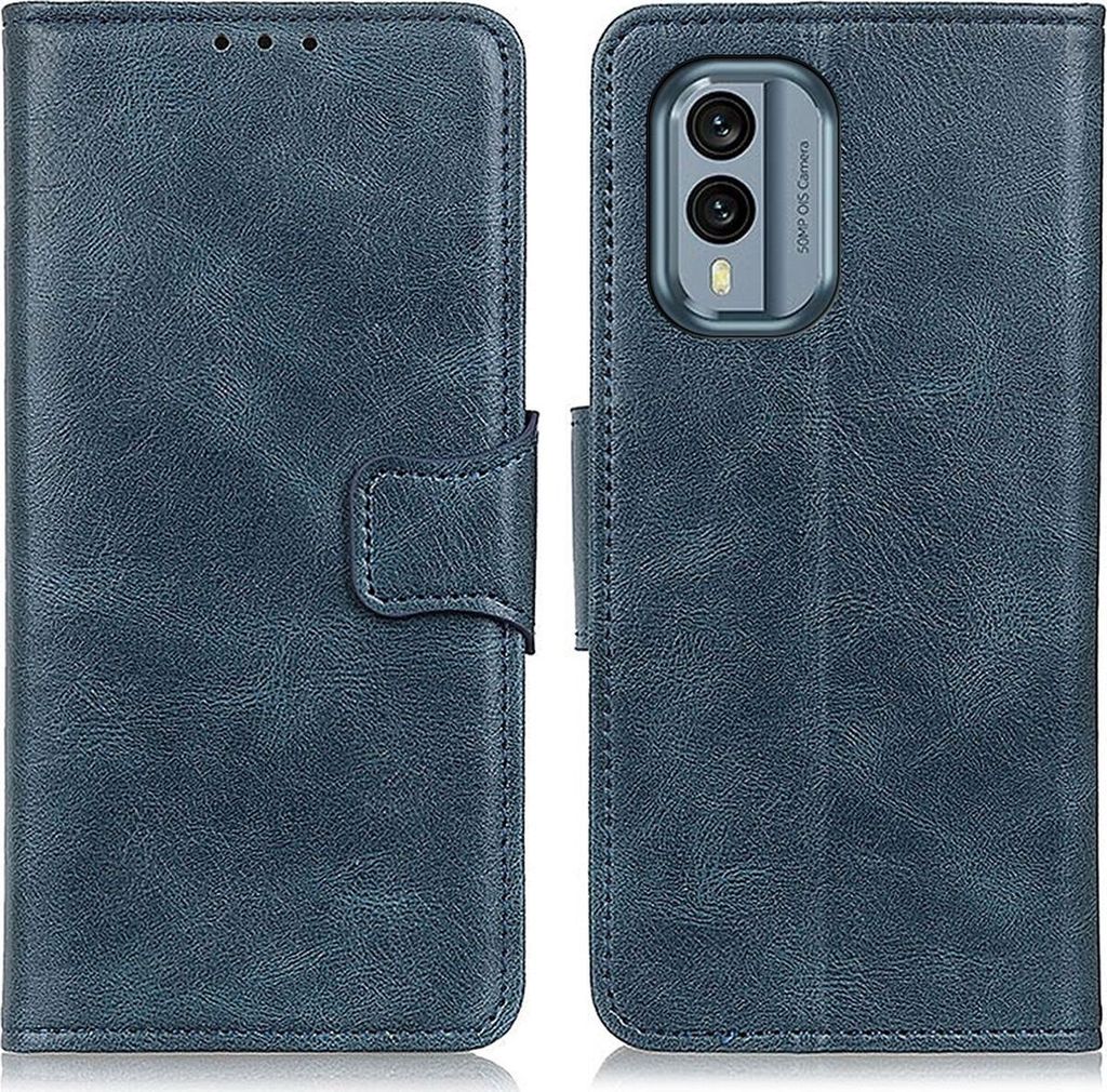 Mobigear Classy Nokia X30 Hülle Klapphülle Geldbörse - Blau