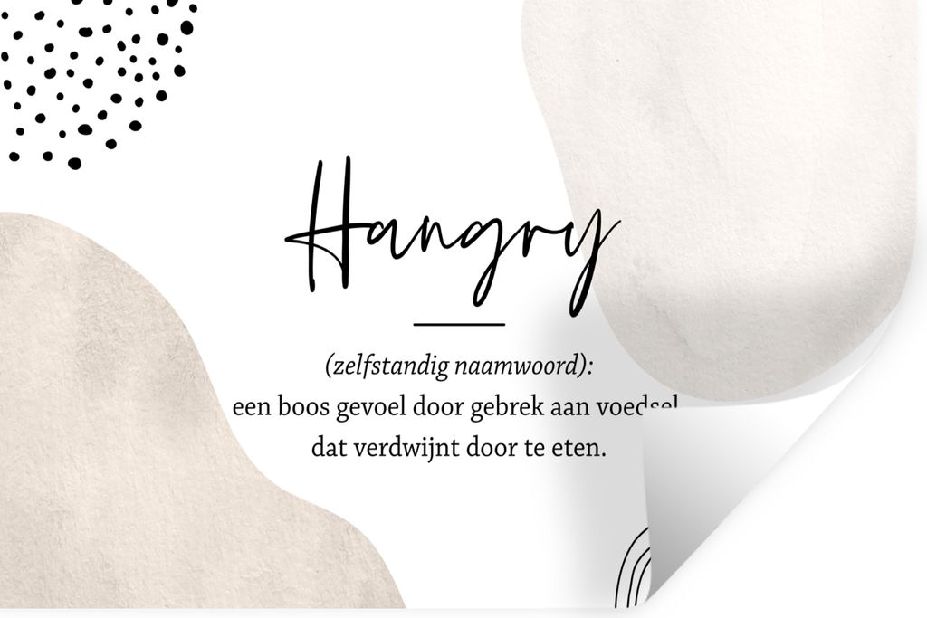 MuchoWow Wandtattoo Wandsticker Wandaufkleber Hungrig - Sprichwörter - Definition von hungrig - Wörterbuch - Zitate 90x60 cm Selbstklebend und ...