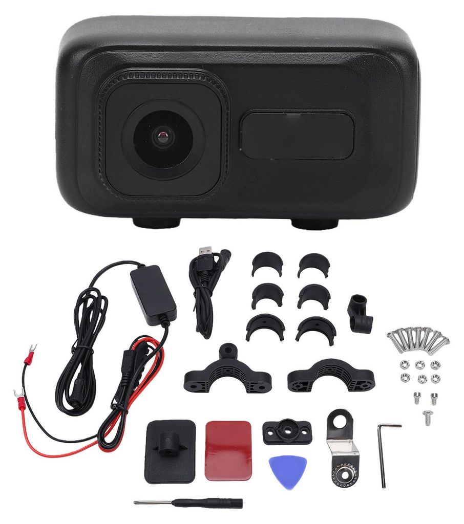 Motorrad-Dashcam, 2K HD WiFi, wasserdichter Fahrvideorecorder mit 3 Halterungen für den Außenbereich