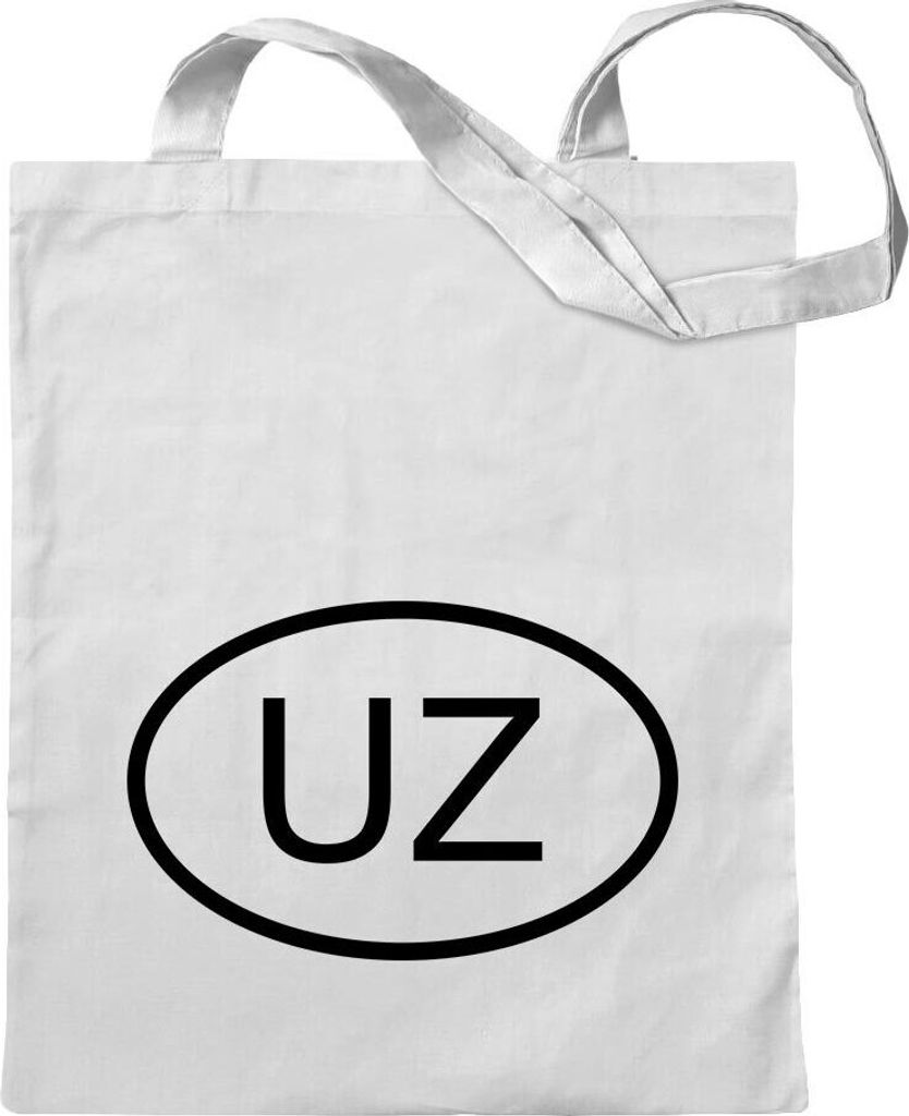 Kiwistar - Baumwolltasche - weiss - Usbekistan UZ - Tragetasche Stoffbeutel Umhängetasche langer Henkel
