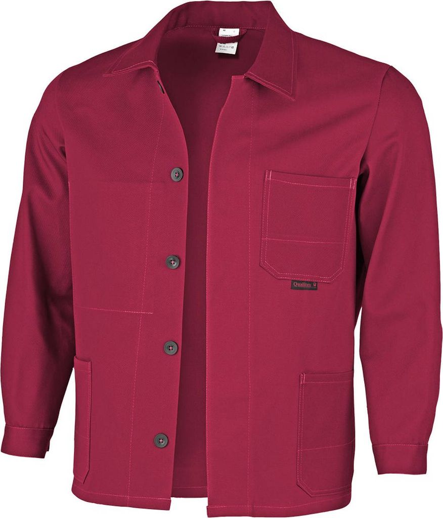 Qualitex Arbeitsjacke - lange favorit-Werkstattjacke aus reiner Baumwolle (Bundjacke BW 320 g) - in Farbe: rot - Herren: 26