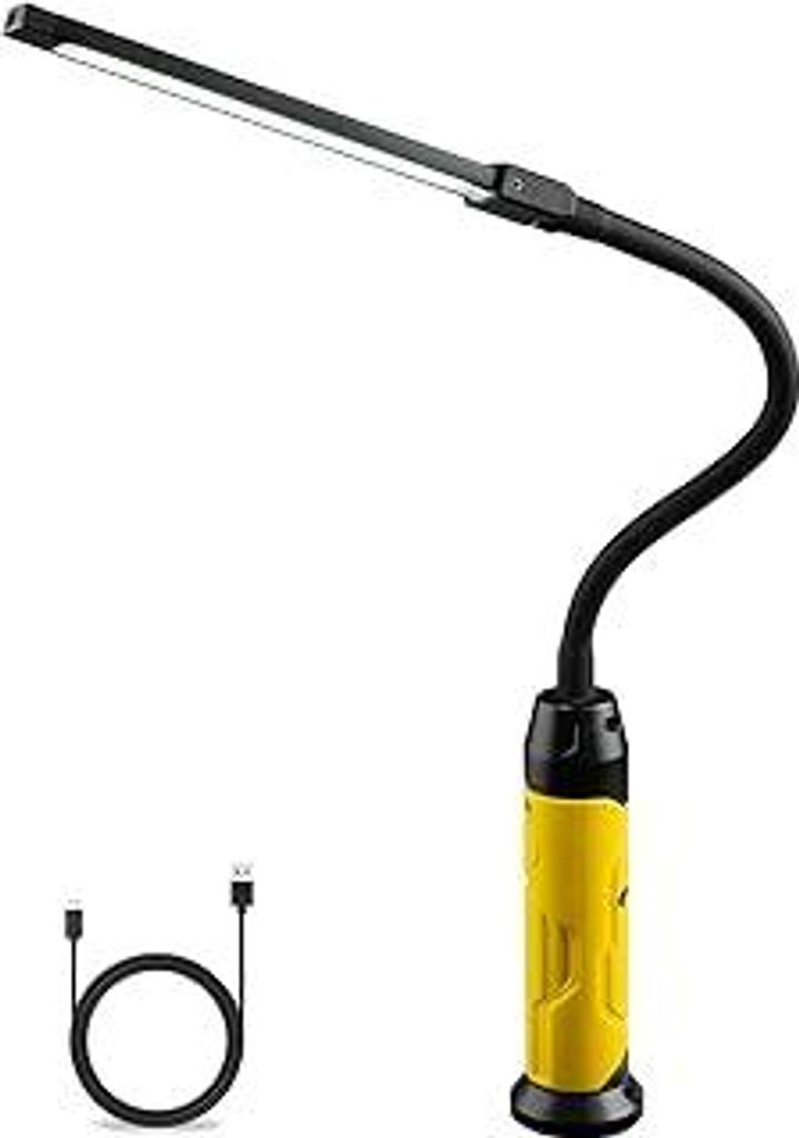 LED Arbeitsleuchte Taschenlampe,1000 Lumen 3 Modi Superhell LED Werkstattlampe mit Magnetfuß und Schwanenhals, COB Inspektionslampe für Auto Repa...