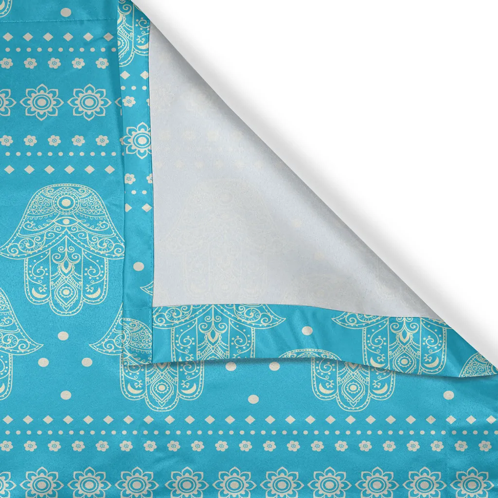 Rideau occultant décoratif Hamsa bleu pour protéger votre intimité