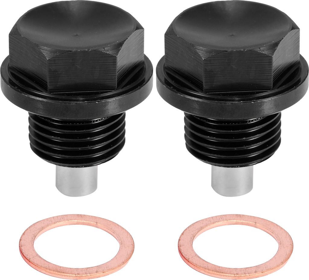 2 Sätze Ölablassschraube mit Dichtring Magnetische Ölablassschraube M16x1,5 Motorölwannen Ölwanne Schwarz