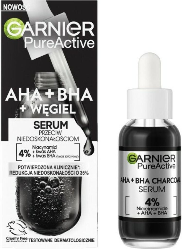 Garnier Pure Active Serum gegen Hautunreinheiten - AHA+BHA+Carbon 30ml