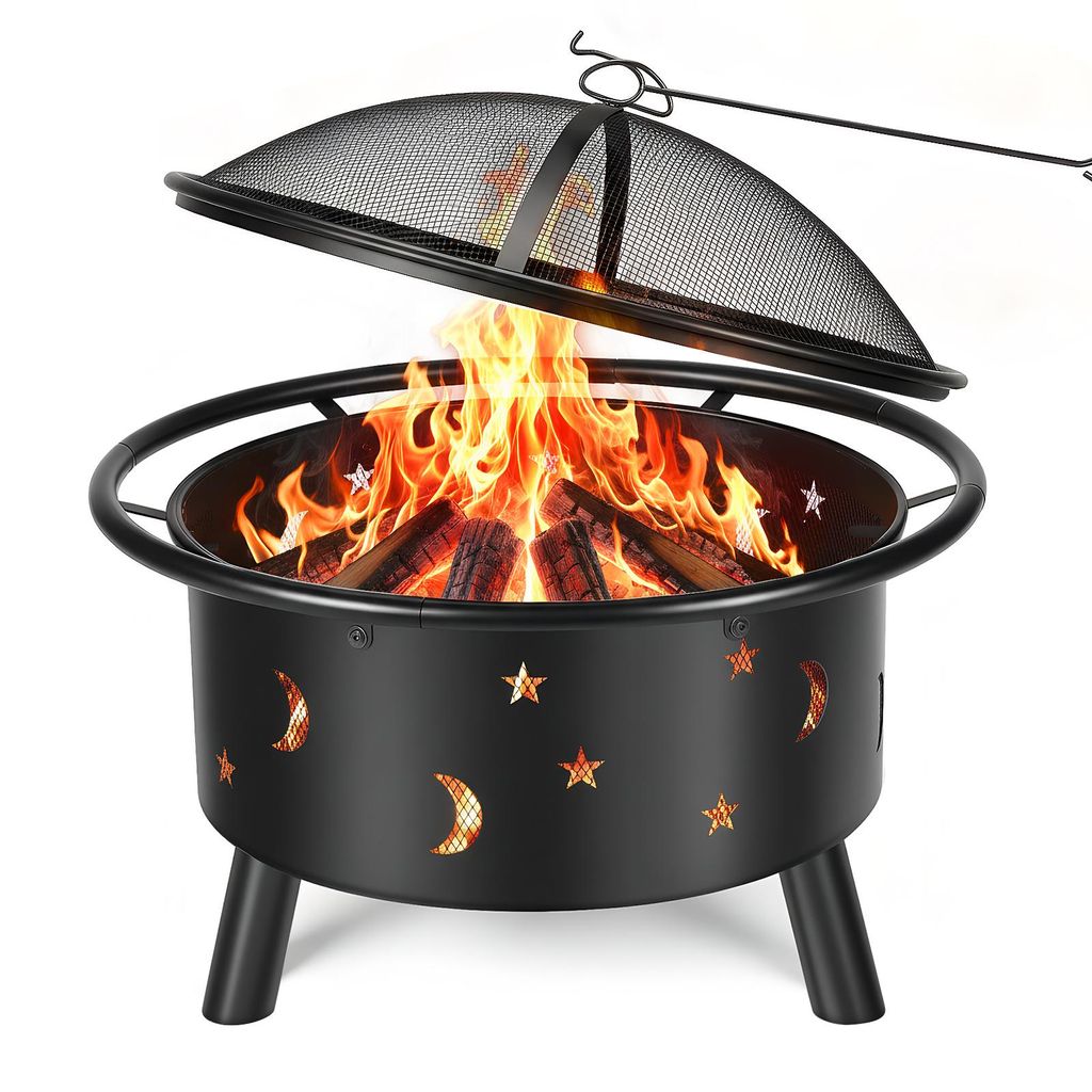 Feuerschale mit Grillrost und Schürhaken, Feuerschalen für Produktbild 
