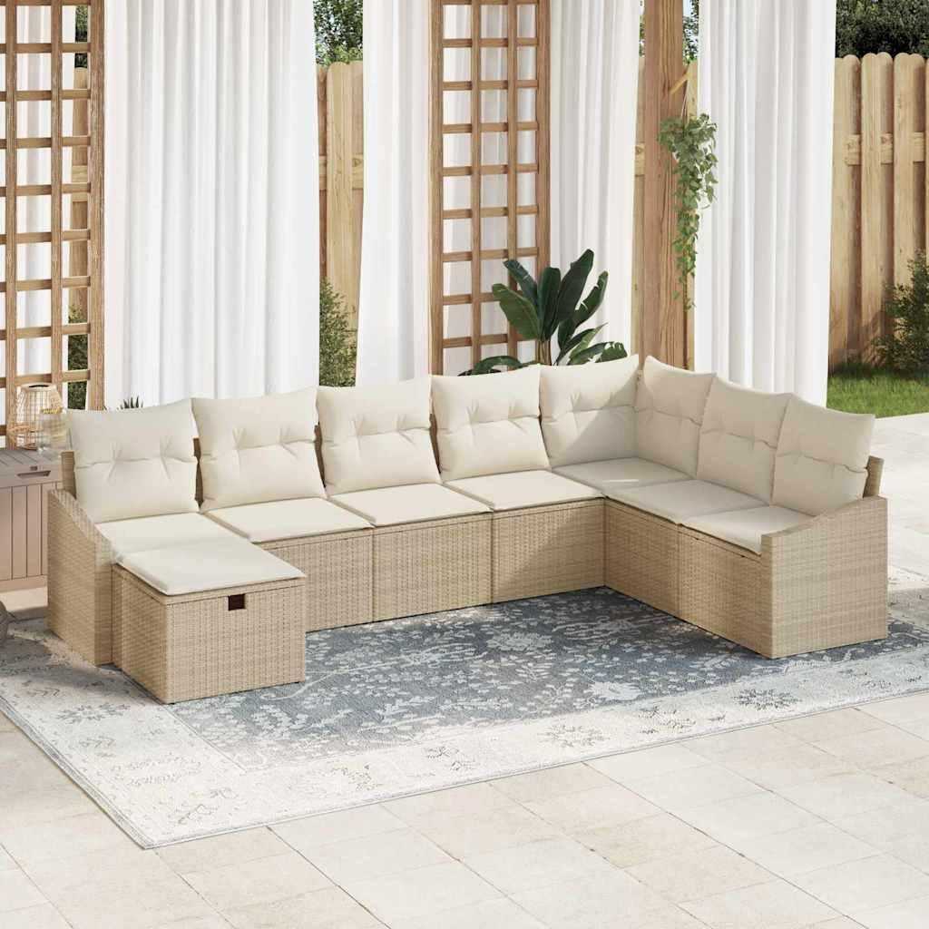 Maison Exclusive - Gartensofa-set mit Kissen mit Speicher 8 pcs Poly-Rattan