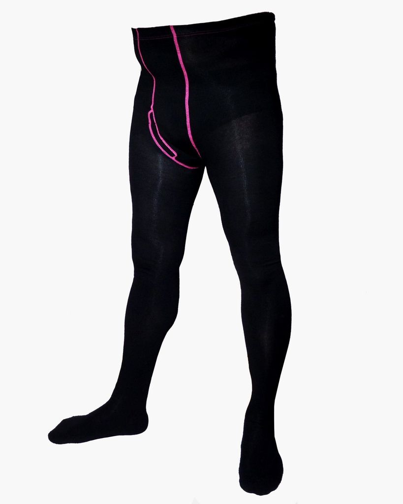 Herrenstrumpfhosen aus Baumwolle Bunte Naht Pink Größe 54-56