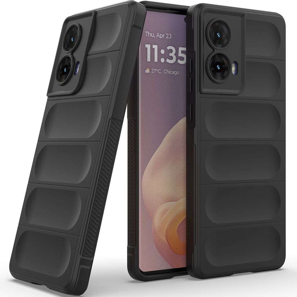 Handyhülle für Motorola Moto G85 Weich TPU Silikon Stossfest Anti-rutsch Hülle Schwarz