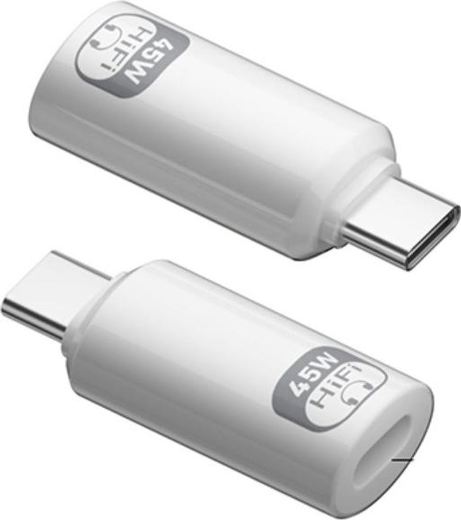 INF 3-in-1 Lightning & Type-C Adapter für iPhone – Schnellladung & Hi-Fi Audio Weiß