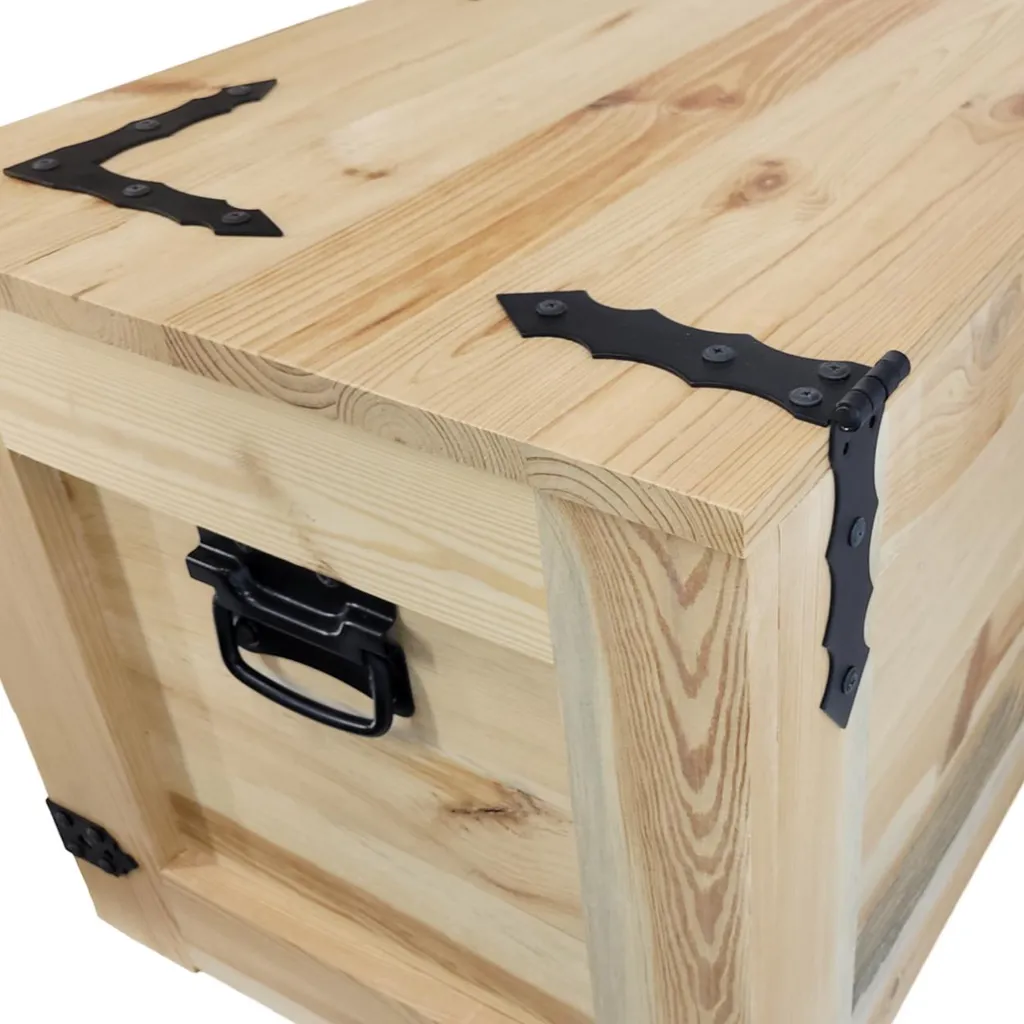 Bac de rangement 80 cm en bois pour jouets et bûches avec roues mobiles - 10
