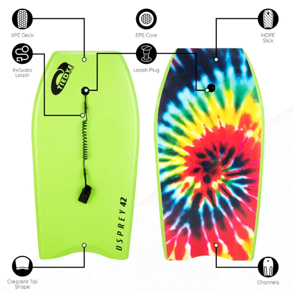 Planche de Bodyboard 42'' Osprey Verte - Équipement de Surf Polyvalent - 14