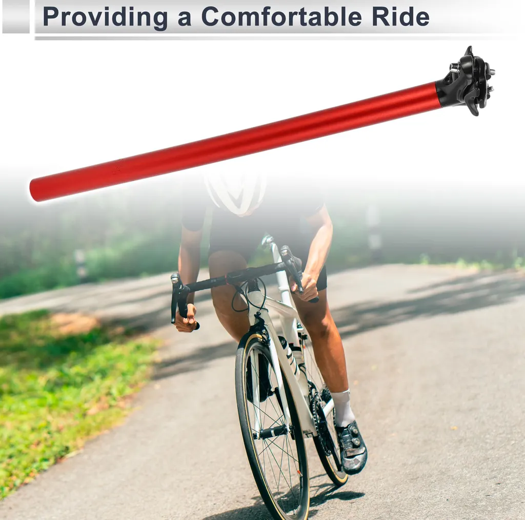 Tube de Selle Universel pour Vélo Rouge 27,2mm Longueur de 500mm Alu