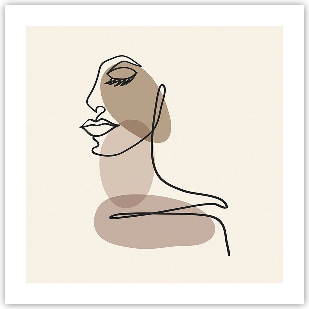 Poster - Poster ohne Rahmen - Linie Kunst Boho - 50x50 cm - Produktbild 