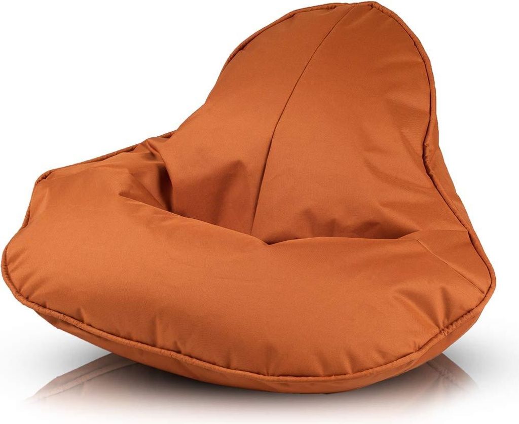 Ecopuf, Frog, Sitzsack Pouf, Sack Poufsessel Pufsack Kinder, Erwachene, 120x80cm, Hellbraun Nc11