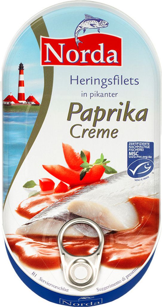 NORDA Heringsfilets in pikanter Paprika-Creme 200g Produktbild 