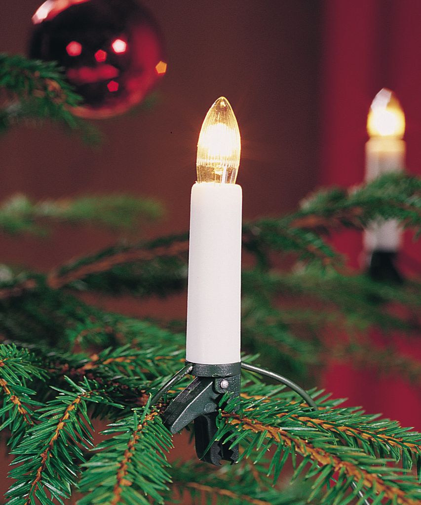 "One String" Kerzen LED Baumkette Konstsmide weiß 1141-010 Topbirnen 