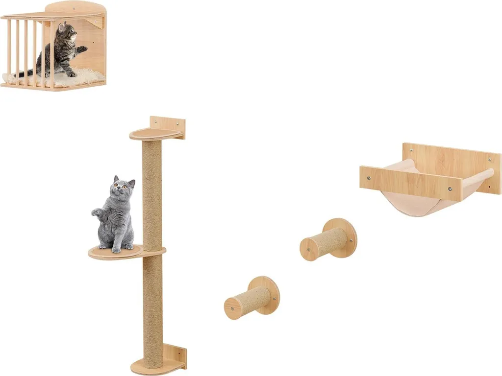 Mur d'escalade pour chat d'appartement - Arbre à chat gain de place 5 pcs