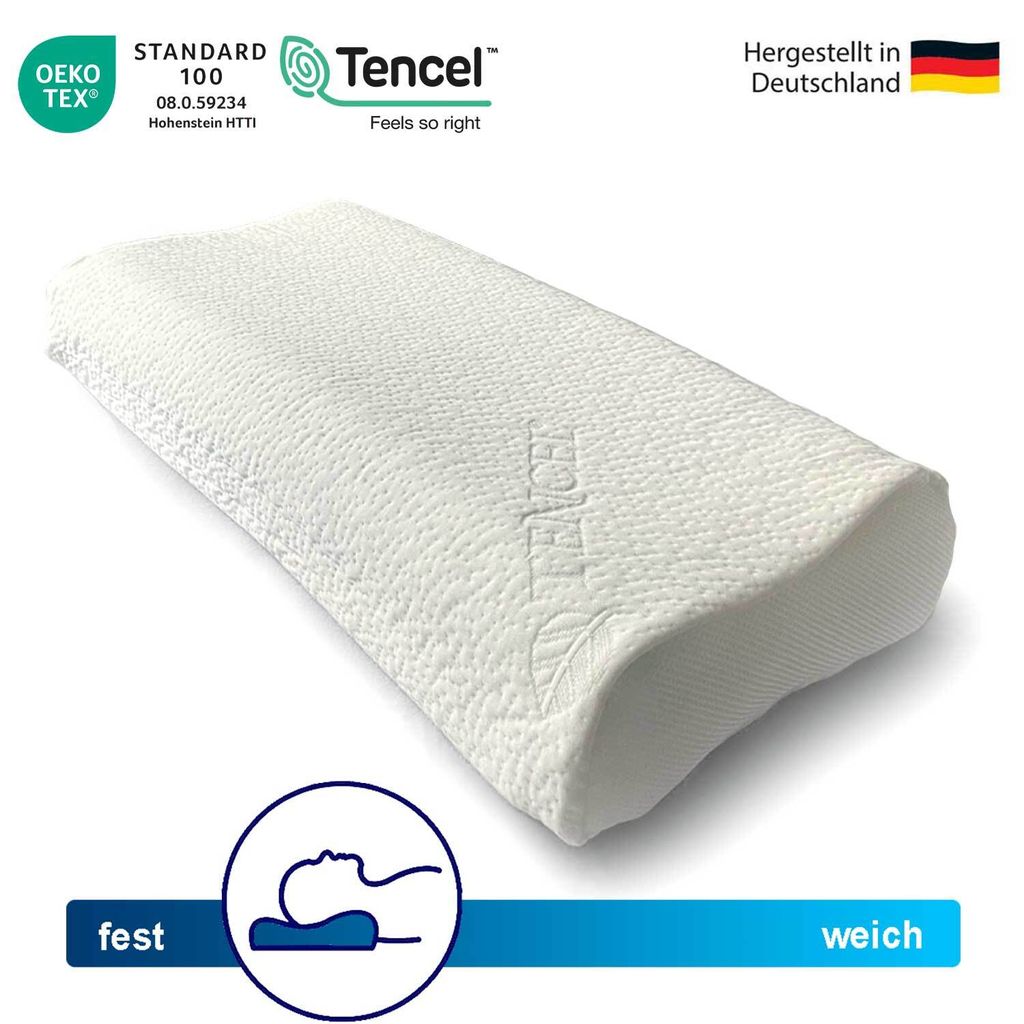 Nackenkissen Comfort Neck Elastic aus Kaltschaum, Höhenverstellbar, Lyocell Lyocell Bezug