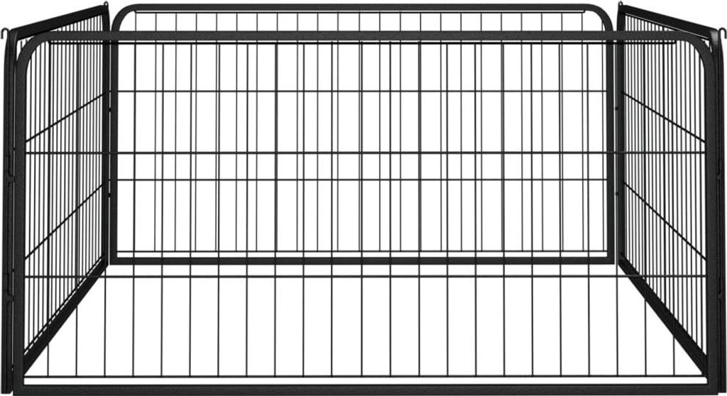 vidaXL 4-dielna ohrádka pre psov čierna 100x50cm oceľová Obrázok produktu 
