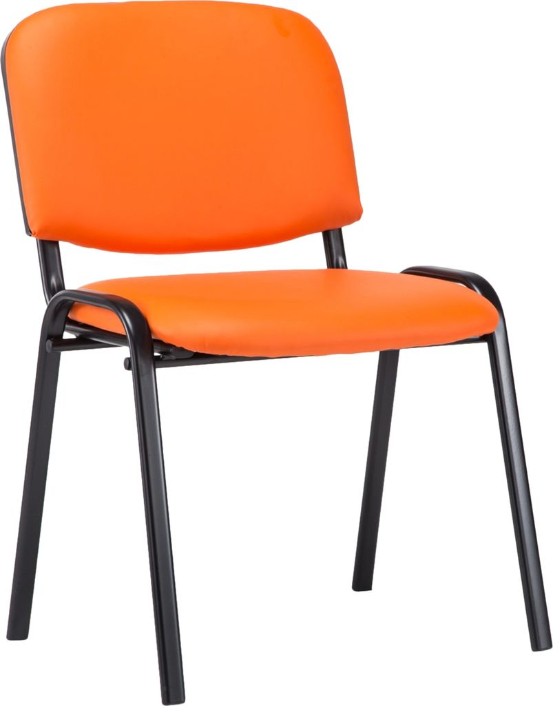 CLP Stuhl Ken Kunstleder stapelbar und mit modernem Design Farbe orange