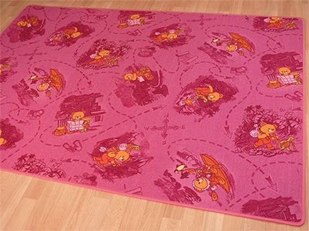Kinder Spiel Teppich Rosa Bär , Größe:200x250 cm