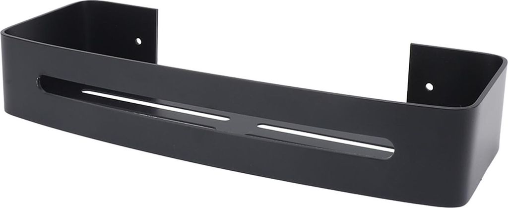 Wandmontage Badezimmer Regal Dusche Bad Rack Single Layer Raum Aluminium Badezimmer schwimmende Wandregale mit Haken schwarz