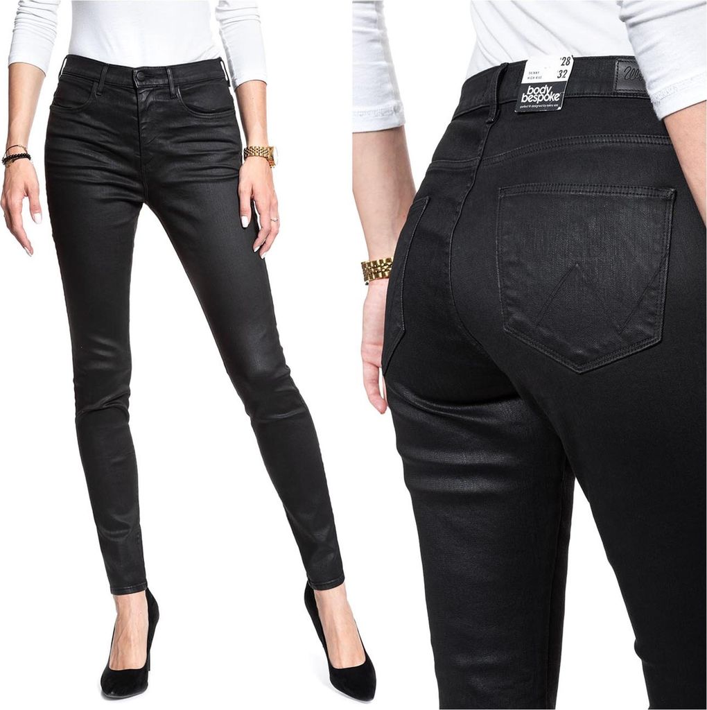 WRANGLER, Damen Jeanshose, Skinny fit, HIGH RISE SKINNY, W26 L32, Schwarz, Jeans, baggyjeans, buggy