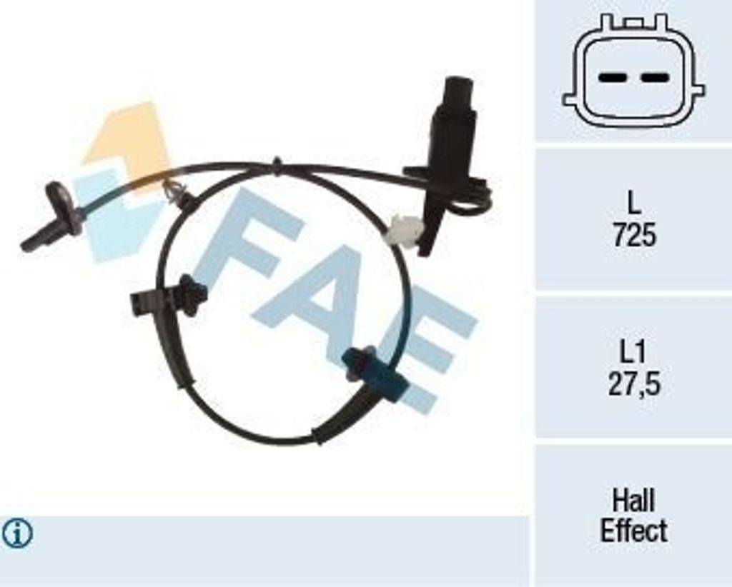 FAE ABS Sensor Raddrehzahl Vorne Rechts für HONDA CIVIC VIII Hatchback (FN, FK) 78487