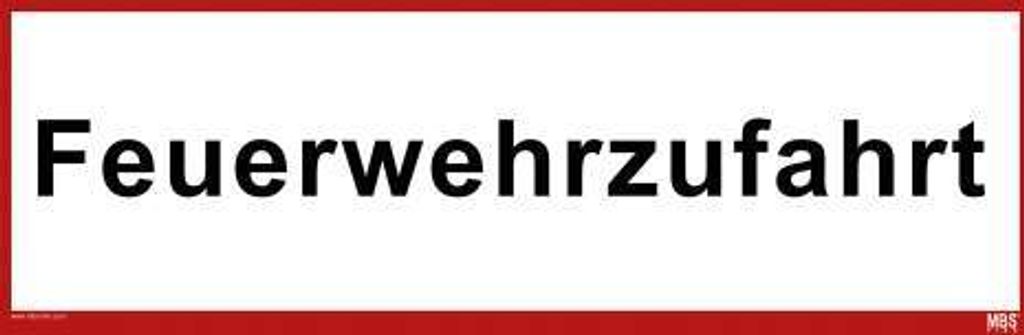 Schild Feuerwehrzufahrt 420x150mm ALU 3mm