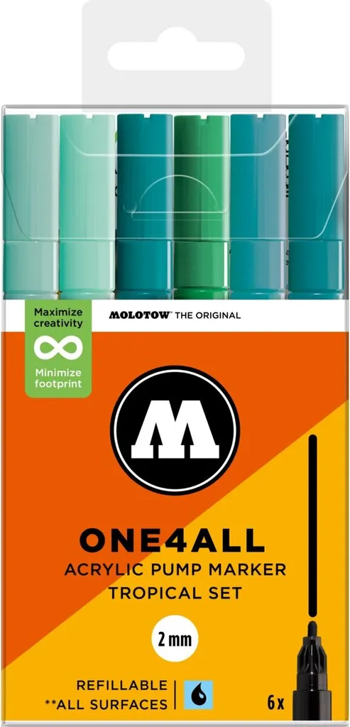 Molotow One4All 127HS Tropical - Marker per Design e Illustrazione 2mm