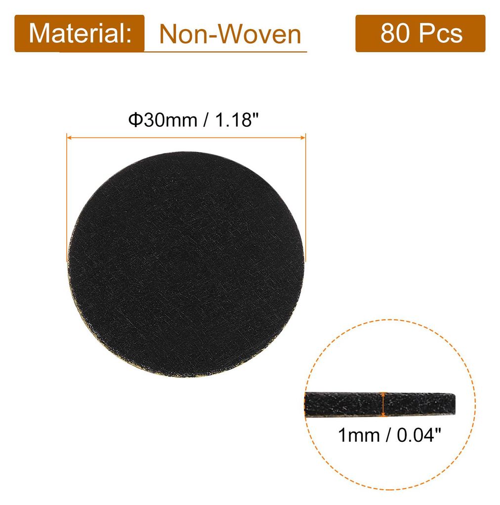 80 Stš¹ck Filzgleiter Selbstklebend, 30mm (1-1/8") Schwarz Filzgleiter Selbstklebende Filz-Pads vorgeschnittene 1mm Dicke M?belgleiter fš¹r N?h...