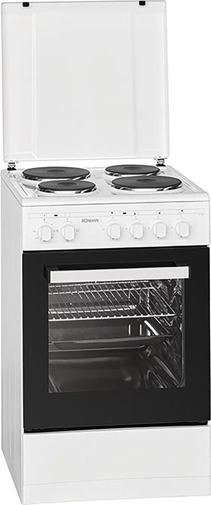 Bomann Backofen 50cm mit Herd | Elektroherd freistehend 50 cm mit 4 Kochplatten | Standherd mit Ofen 48L | Ober-/Unterhitze | 40°C - 240°C | in...