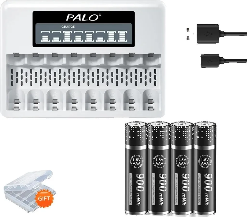 Pack Énergie AAA 900 mWh Haute Capacité - 4 Accumulateurs + Chargeur