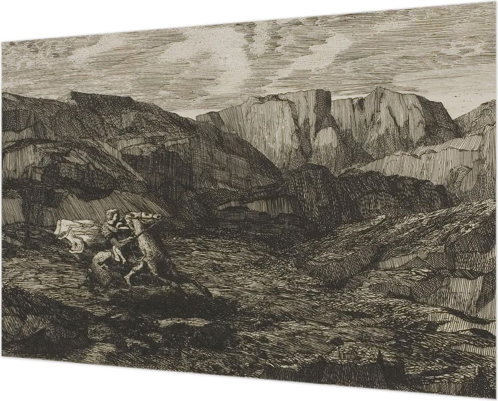 Wandtapete - Dekorative Tapete für Wohnzimmer - Tapetenfolie für Wanddekoration - 152x104 cm - Bergreise