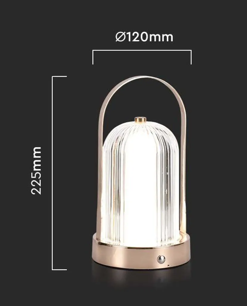 LED Solution Gold Lampe de table rechargeable 225mm 1W - Modèle 7989 - 4