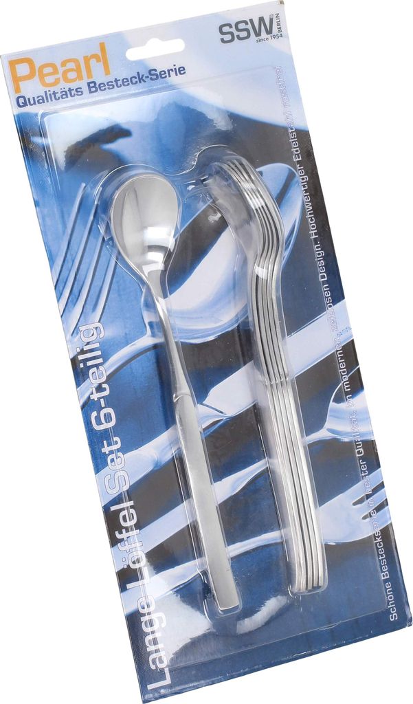 SSW Pearl Löffel-Set Latte Macchiato, Edelstahl, seidenmatt Produktbild 