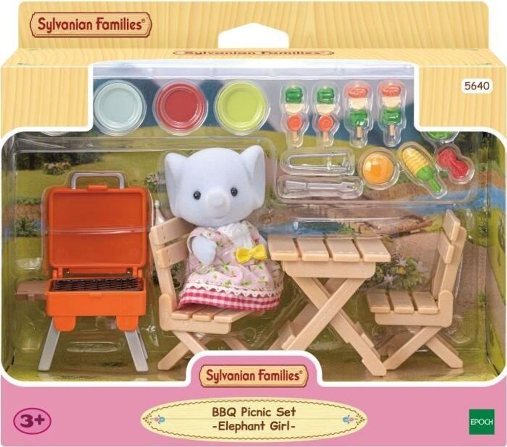Sylvanian Families Miniatur Figur, Elefantenmädchen, Picknick Set 23 Teile, Ab 3 Jahren
