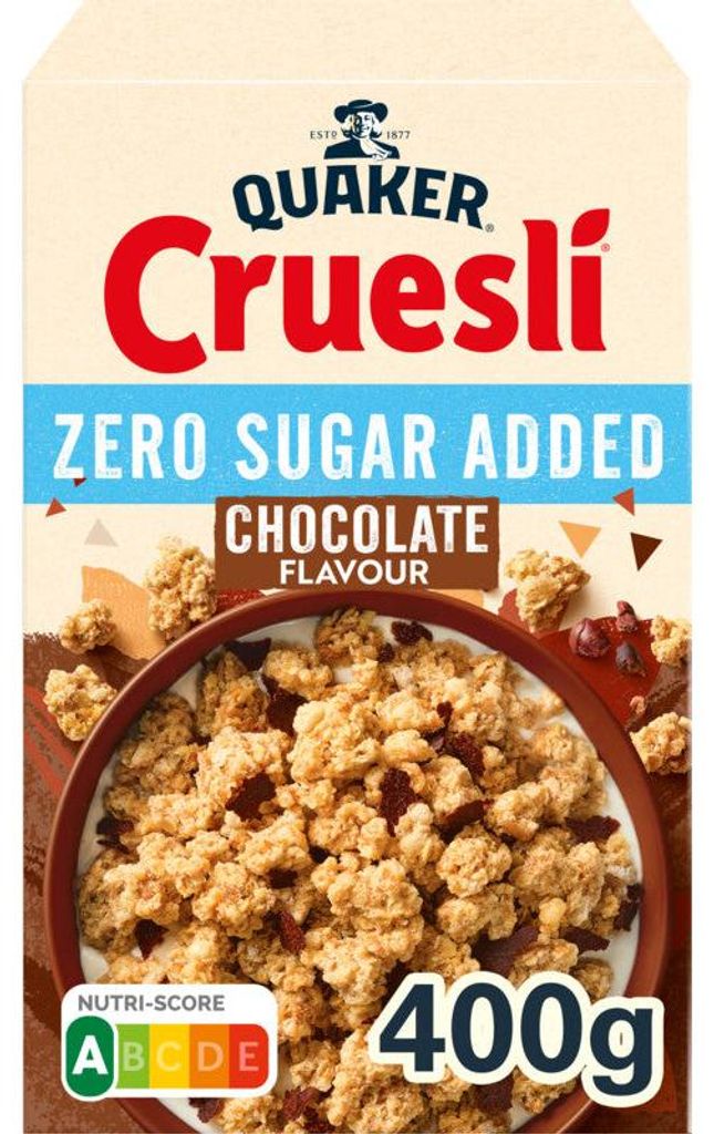 Quaker Cruesli Zero Sugar Muesli Al Cioccolato 400g – Immagine del prodotto 