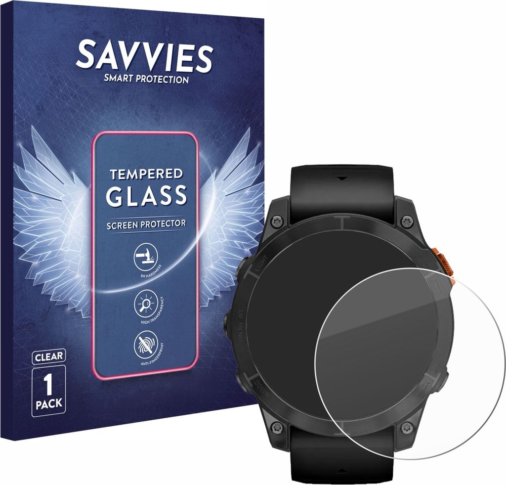 Savvies Schutzglas für Garmin Fenix 7 Pro Solar (47 mm) Produktbild 
