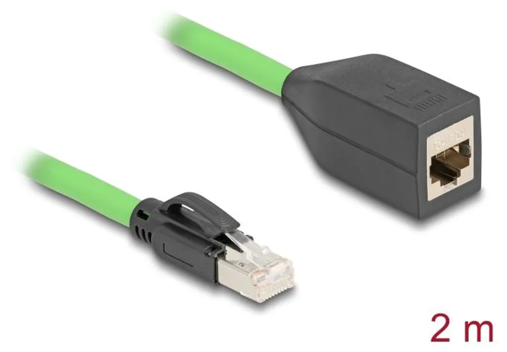 Rallonge RJ45 double blindage SF/UTP CAT 6a - Câble Delock 2m vert