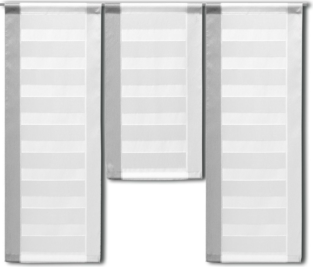 Design Mini Flächenvorhang Set braun beige Schiebevorhang Schiebegardine 2222