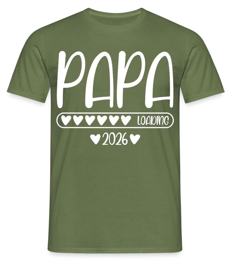 Spreadshirt Papa 2026 loading Männer T-Shirt, S, Militärgrün