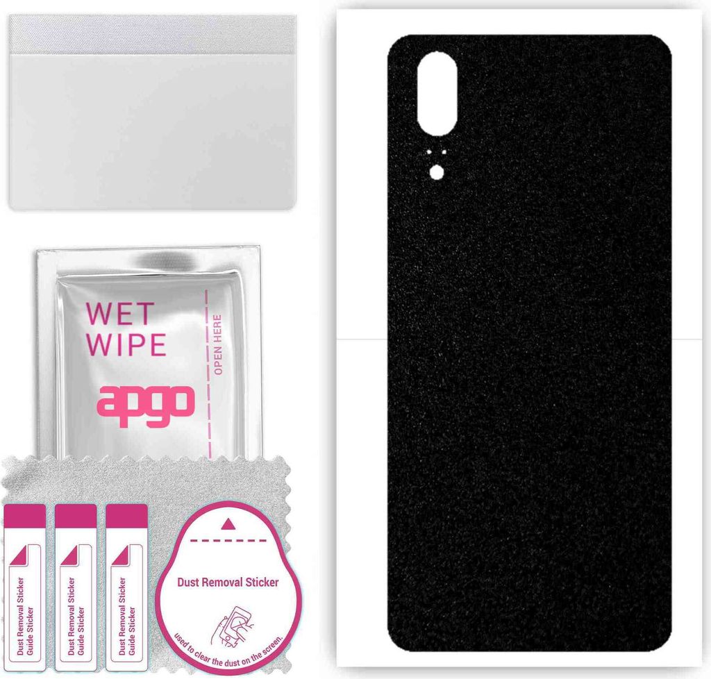 apgo Rückseite Schutzfolie, Skin, kompatibel mit Huawei P20, Hinten Displayschutzfolie aus Vinylfolie, kratzfest, einfache Montage - Mattschwarz