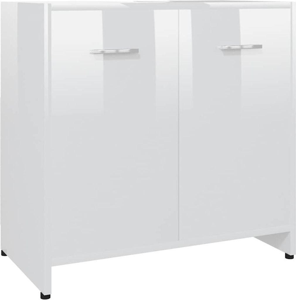 vidaXL Kúpeľňová skrinka s vysokým leskom biela 60x33x61 cm Obrázok produktu 