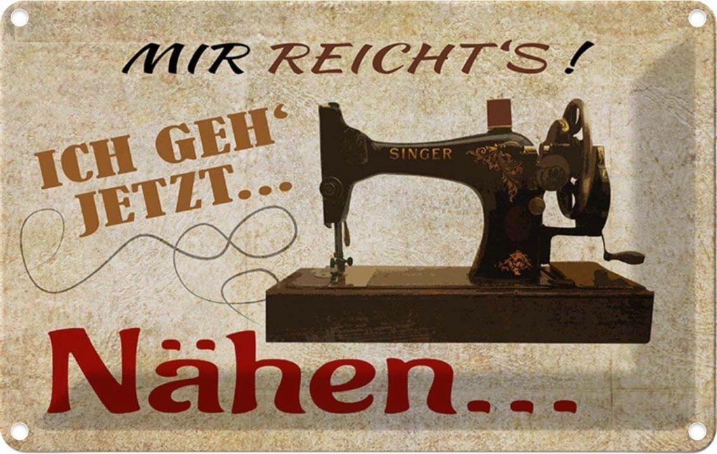 vianmo Blechschild 20x30 cm mir reicht's ich geh nähen Dekoration Spruch Zitat