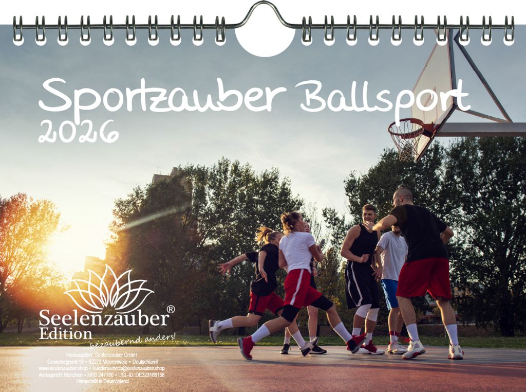 Sportzauber Ballsport DIN A5 Kalender für 2026 Freizeit Sport Fitness- Seelenzauber