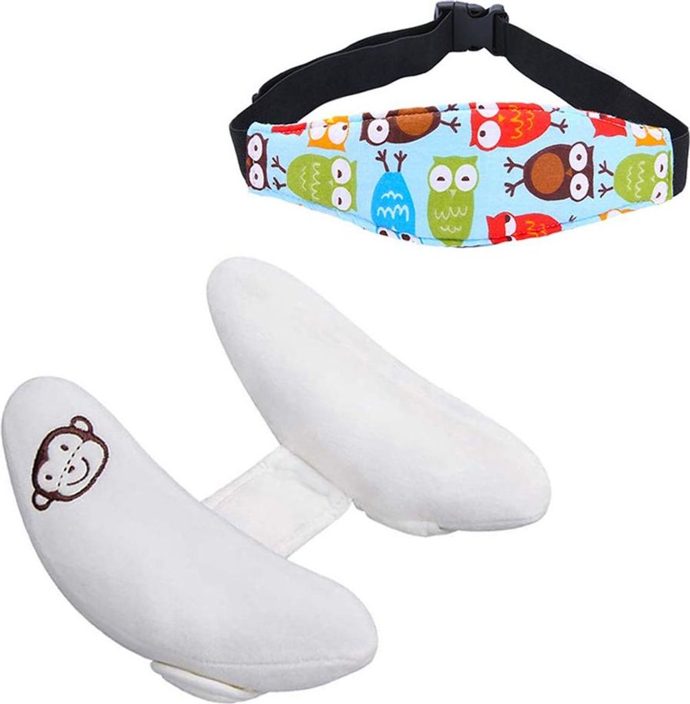 Kleinkind Verstellbare Nackenstützkissen & Safety Kopfstütze-Band-Autositz, Baby-Kind-Kleinkind-Kopf-Hals-Schutz, Blue Owl Blaue Eule