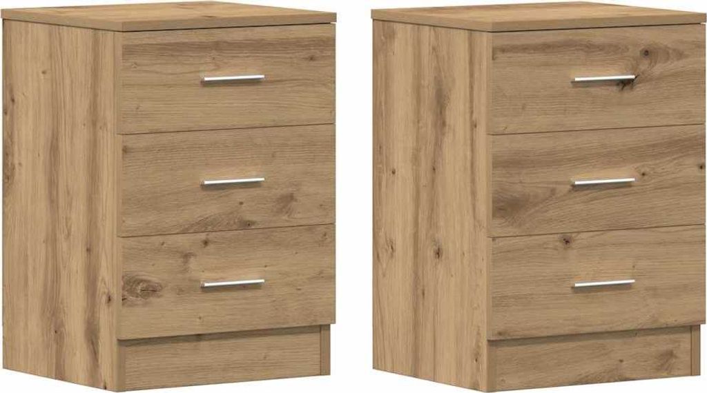 Nachttische 2 Stk. Artisan-Eiche 38x35x55 cm Holzwerkstoff