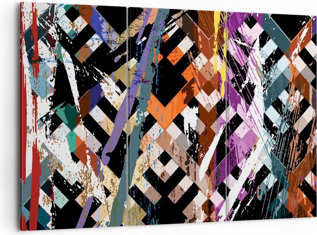 Bild auf Leinwand - Leinwandbild - Abstraktion modern - 105x70cm - Wand Bild - Wanddeko - Leinwanddruck - Bilder - Kunstdruck - Wanddekoration - Le...